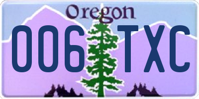 OR license plate 006TXC