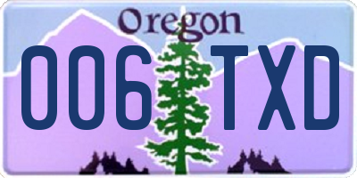 OR license plate 006TXD