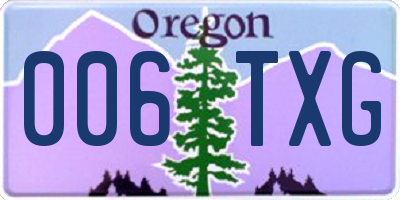 OR license plate 006TXG