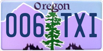 OR license plate 006TXI