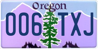 OR license plate 006TXJ