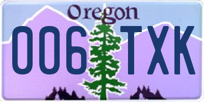 OR license plate 006TXK