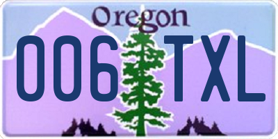 OR license plate 006TXL