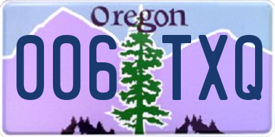 OR license plate 006TXQ