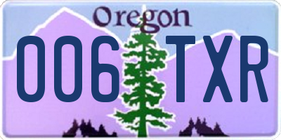 OR license plate 006TXR