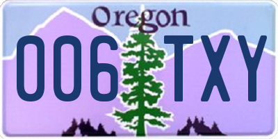 OR license plate 006TXY