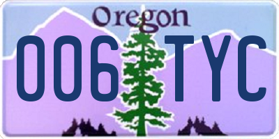 OR license plate 006TYC
