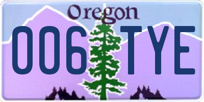 OR license plate 006TYE