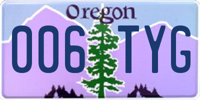 OR license plate 006TYG