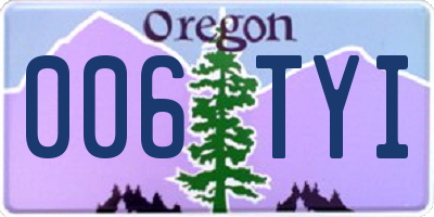 OR license plate 006TYI