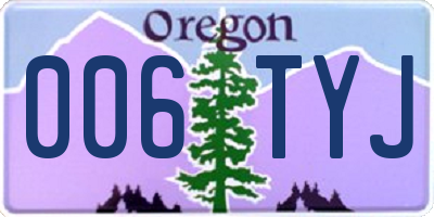 OR license plate 006TYJ