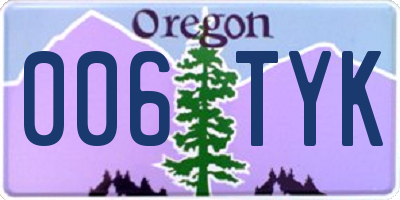 OR license plate 006TYK