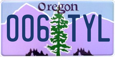 OR license plate 006TYL