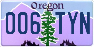 OR license plate 006TYN