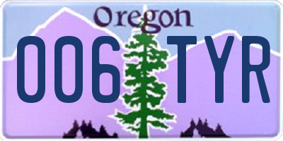 OR license plate 006TYR