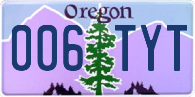 OR license plate 006TYT