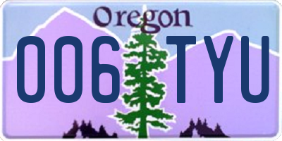 OR license plate 006TYU