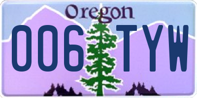 OR license plate 006TYW