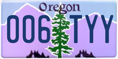OR license plate 006TYY