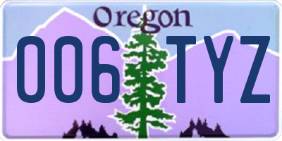 OR license plate 006TYZ