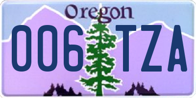 OR license plate 006TZA