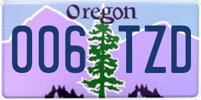 OR license plate 006TZD
