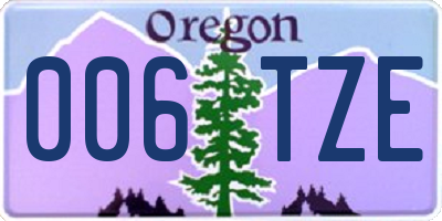 OR license plate 006TZE