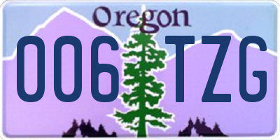 OR license plate 006TZG