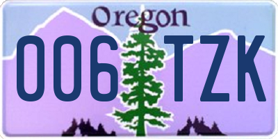 OR license plate 006TZK