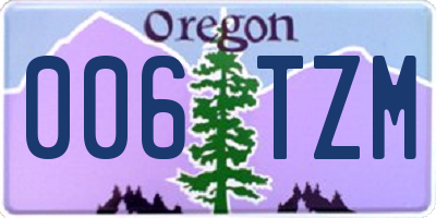 OR license plate 006TZM
