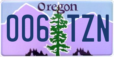 OR license plate 006TZN