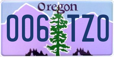 OR license plate 006TZO