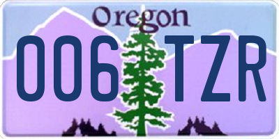 OR license plate 006TZR