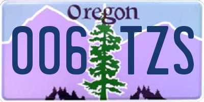 OR license plate 006TZS