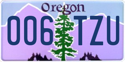 OR license plate 006TZU