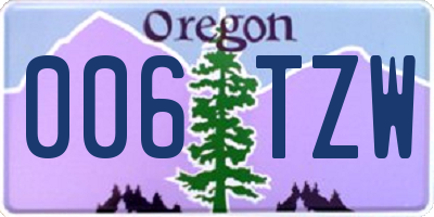 OR license plate 006TZW