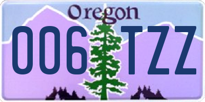 OR license plate 006TZZ