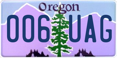 OR license plate 006UAG