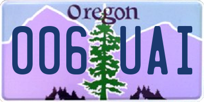 OR license plate 006UAI