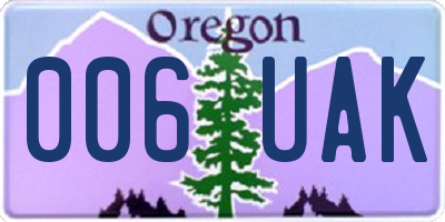 OR license plate 006UAK