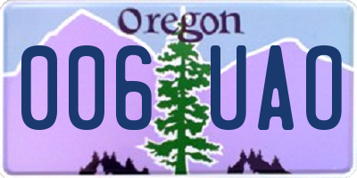 OR license plate 006UAO