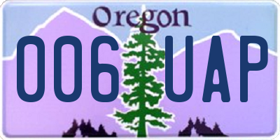 OR license plate 006UAP