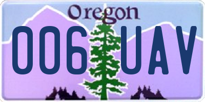 OR license plate 006UAV