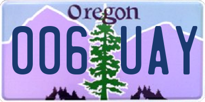 OR license plate 006UAY