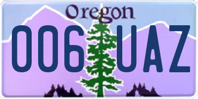 OR license plate 006UAZ