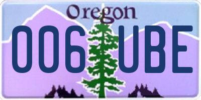 OR license plate 006UBE