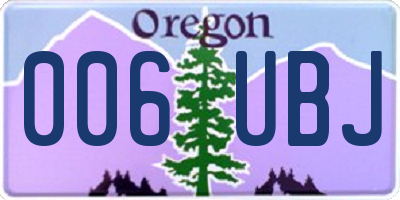 OR license plate 006UBJ