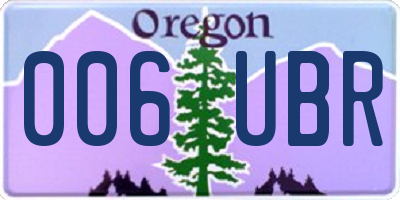 OR license plate 006UBR