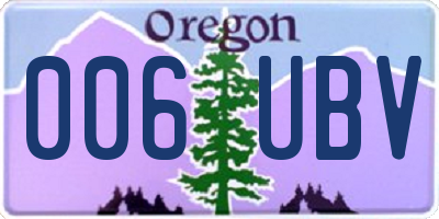 OR license plate 006UBV