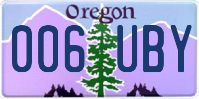 OR license plate 006UBY